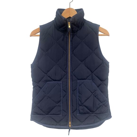 J.Crew Women’s Quilted Vest Navy Blue XXS - Picture 2 of 5